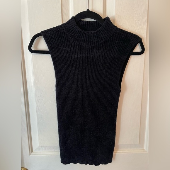 Beua Tilley Bar III chenille black sleeveless mock turtleneck size small - Picture 1 of 6
